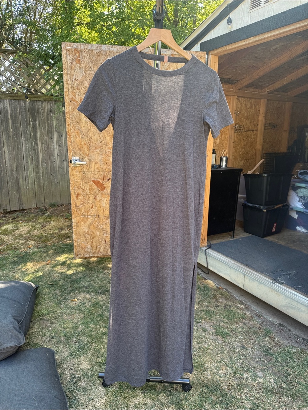 Lunya Classic Gray Short-Sleeve Maxi Dress
